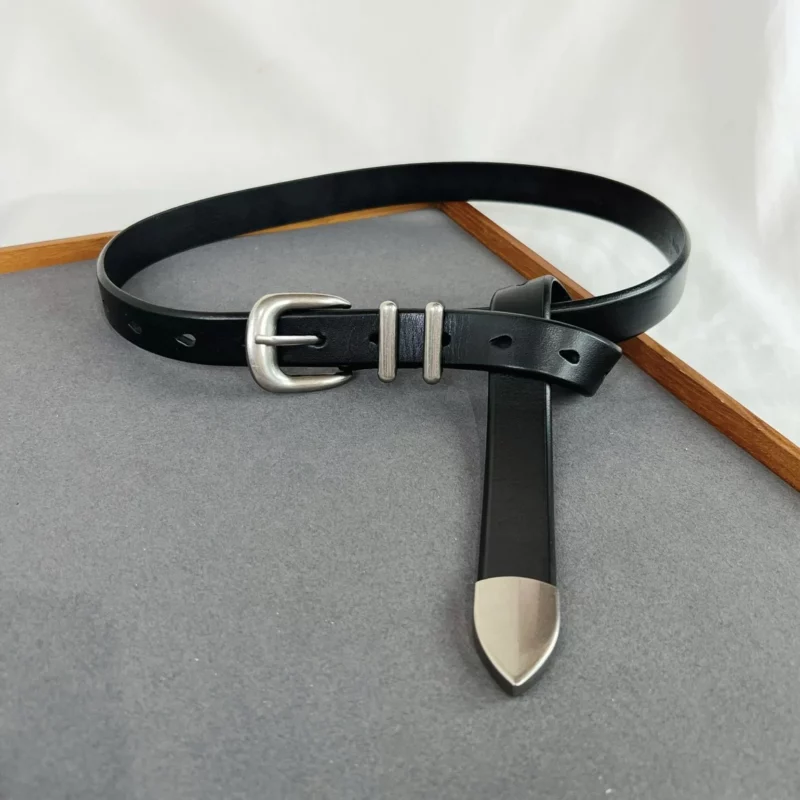 Ceinture en Cuir Noir pour Femme