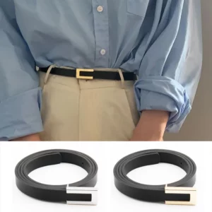 Ceinture Noire avec Boucle Argentée